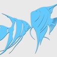 44.jpg Archivo STL Arte mural del pez ángel. Decoración.・Modelo imprimible en 3D para descargar