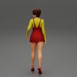 Girl-0017.jpg Free Photo  Happy brunette woman with short hair in denim short overalls 3D Print Model