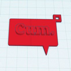 CUM.jpg Fichier STL Porte-clés Cum・Design à télécharger et à imprimer en 3D, starliam