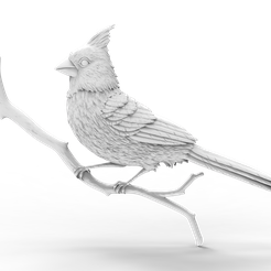 Cardinal-Bird-2.png 3D Model STL File for CNC Router/Laser & 3D Printer Cardinal Bird 2