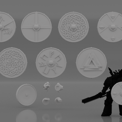 space_viking_shields.png STL file space viking shields・3D printing template to download, Ultraviolence