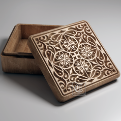 1.png 3D file Square V-Carved Jewelry Box 2 - Files for CNC・3D printer design to download
