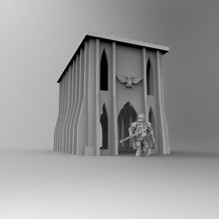 f2fd596c8093a61bd9c5c932e7a1c554_display_large.jpg Free STL file Gothic Imperial Building 01・Object to download and to 3D print, Mazer