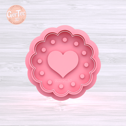 1.862.png STL file BLONDE HEART PIE Cutter with Stamp / Cookie Cutter Linzer・3D printing design to download
