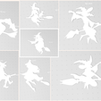 Collage-2022-08-29-13_32_55.jpg 14 Flying Witch Silhouettes, Witch Riding Broom, Witch Stencil, Halloween Window Art