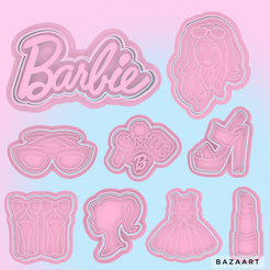 Bazaart-1.png Archivo STL Juego de cortapastas Barbie・Modelo imprimible en 3D para descargar
