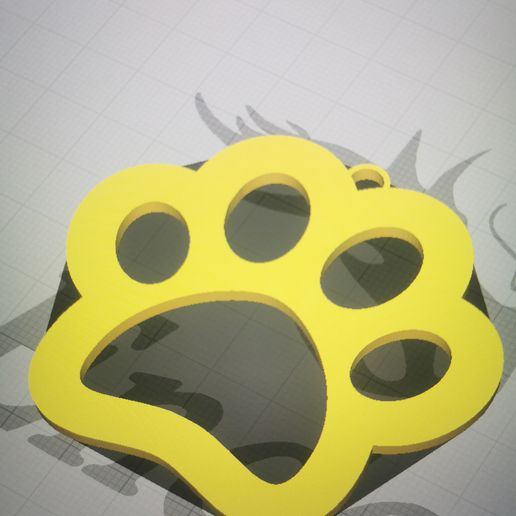 dog paw keychain 3D model