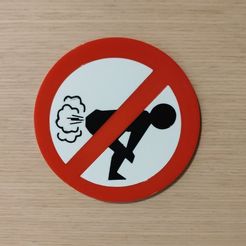 43a27660f592f5d164e620ca8ec849e4_display_large.jpg STL-Datei No Fart Sign - MMU ready kostenlos・Vorlage für den 3D-Druck zum herunterladen