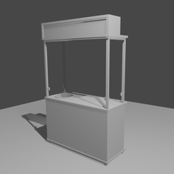 Front View A.png Archivo STL gratis El puesto de venta ambulante・Modelo imprimible en 3D para descargar