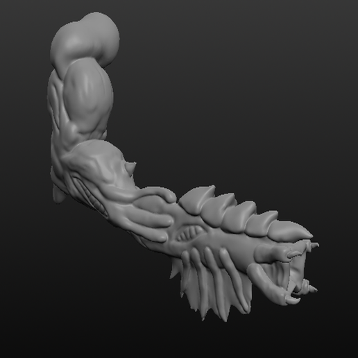 Beefy armed alien bio blaster 3D model