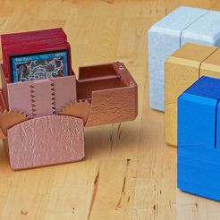 Photo1.jpg STL-Datei Geared deck box with magnetic latch (60 card + 15 card sideboard)・3D-Druck-Idee zum Herunterladen