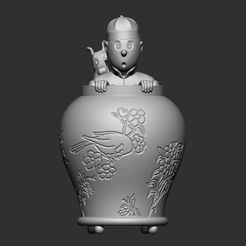 JTM_1.jpg STL file Tintin blue lotus vase・3D printer design to download