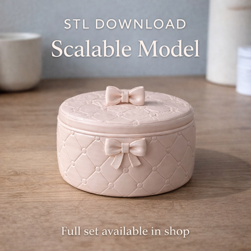 Jewelry box STL file, trinket box with lid STL, vanity organizer box, cosmetic storage box STL, 3d print jewelry box