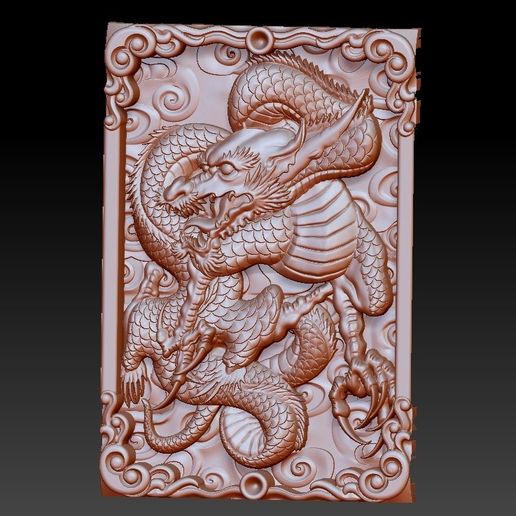 dragon 3d model of relief for cnc or 3d printing 3D model