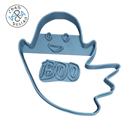 Halloween-Ghost-Boo-8cm-CP.png STL file Ghost Boo - Halloween - Cookie Cutter - Fondant - Polymer Clay・3D printer design to download