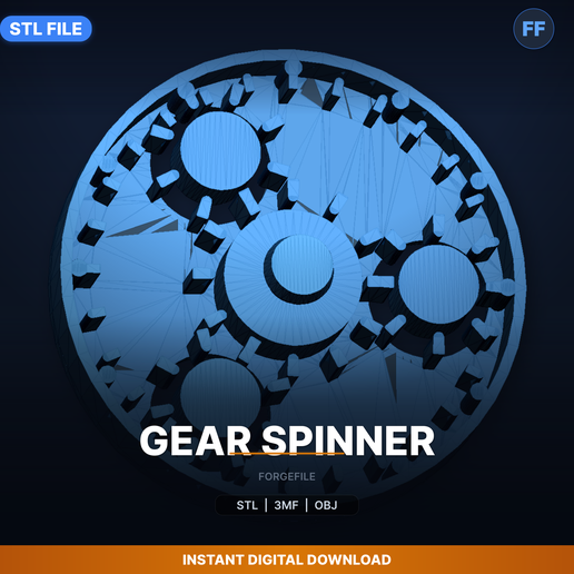 Planetary Gear Fidget Spinner, Print in Place, - 3D Printable STL File