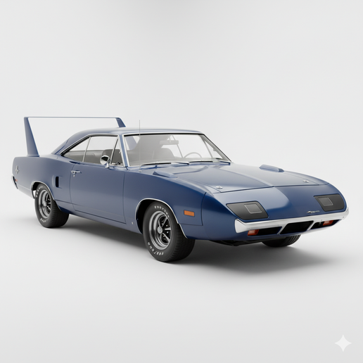 Plymouth Superbird (1970) garage, truck, supercar, SUV, vintage car, vehicle, car 3D, automobile, classic car, car STL, hypercar, JDM, pickup, sports car, drift car, race car, diorama, muscle car, car model, car