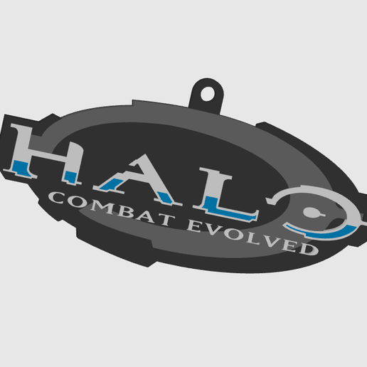 STL file Halo Combat Evolved title art logo keychain 😇 (3MF)・3D — free download