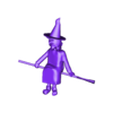 BRUJA VOLANDO ESCOBA.stl WITCH FLYING WITH BROOM