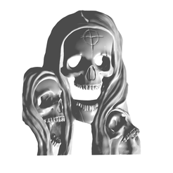 1.png 3D file skull wall sculpture・3D printable model to download