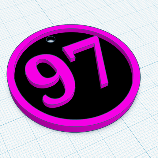Llavero de número 97 - Keychain of the number 97