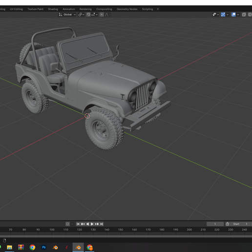 🚗 JEEP CJ-5・ OBJ File for 3D printing・Cults