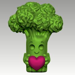 broccoli.jpg STL file Cute Broccoli - Valentine's day・3D printing model to download