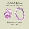 My-Melody.jpg My Melody Christmas, STL file for Cookie Cutter