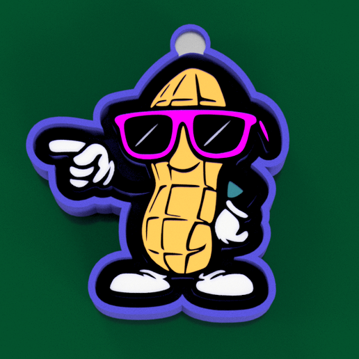 🥜😎 Coolnut – Freshie, Keychain & Resin Mold - 3D model önizlemesi