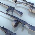 6.jpg Set of Modern weapons (4) - (+ pre supported) Flames of war Bolt Action Modern AK-47 CTAR M16 RPG UZI Kalachnikov