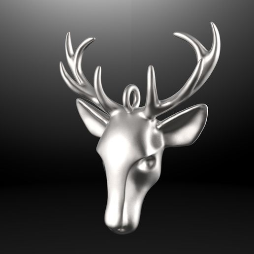 Deer Head Tascha Pendant - 3D Print Model 3D model