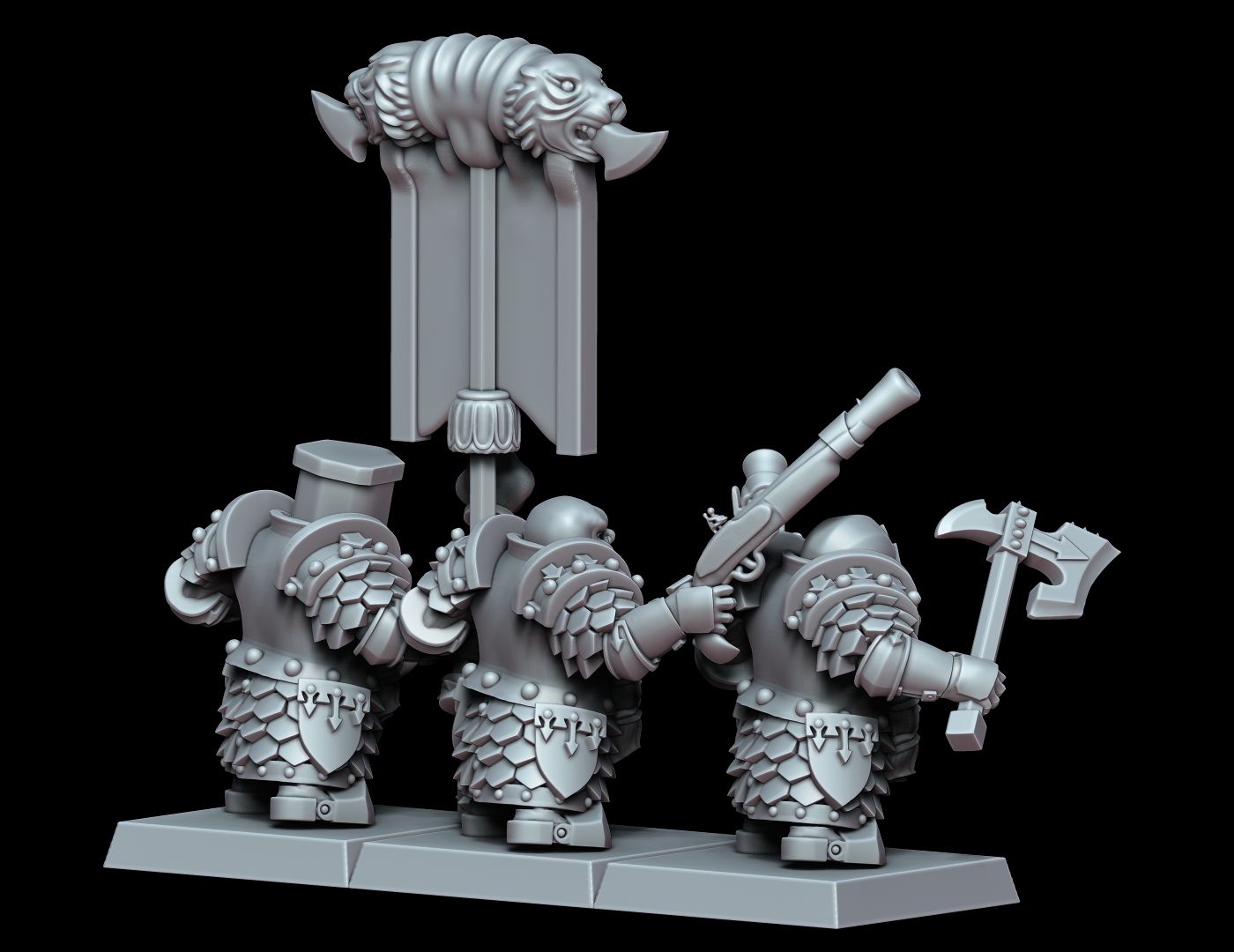 STL file Chaos Dwarf Command Group 2・3D print model to download・Cults