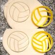 Volley3.jpg 2 VOLLEYBALL COOKIE STAMPS + CUTTER - SPORT BALL