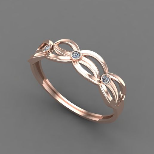 Womens Diamond Signet Ring Women Rings 3dmodels 3D print model 3D print model 3D model