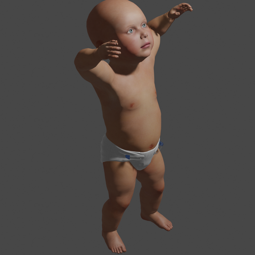 Archivo STL baby arms up bebe con los brazos arriba・Modelo imprimible