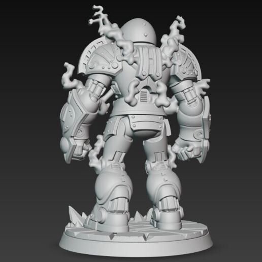 Steam-Golem-ab.jpg Steam Golem (Clockwork Construct), Custom Sci-Fantasy / D&D Miniature