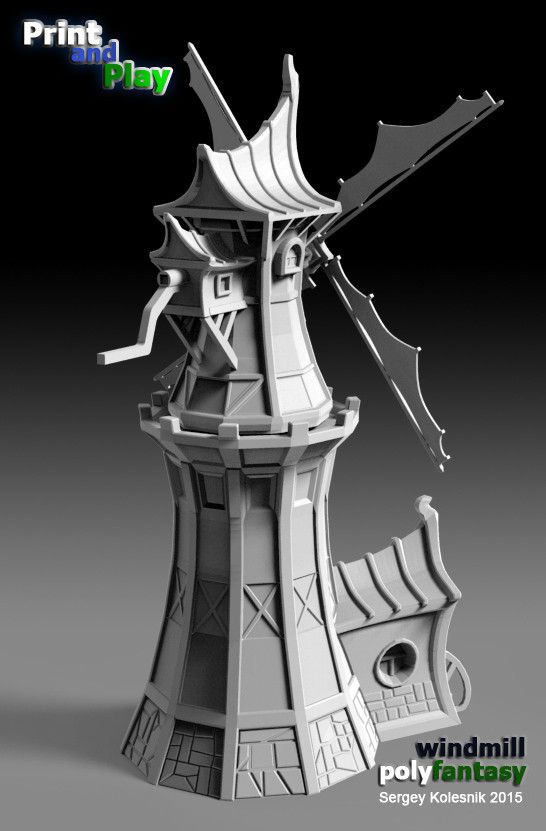4mill.jpg Archivo STL gratis fantasy windmill・Modelo para descargar y imprimir en 3D, 3dpicasso