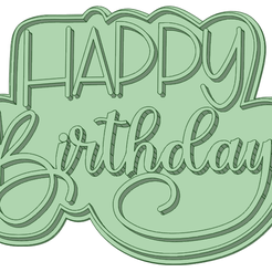 Happy-birthday_e.png Archivo STL Happy Birthday cookie cutter・Objeto imprimible en 3D para descargar
