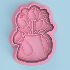 Jardinera.png Watering can with flowers cookie cutter (watering can with flowers cookie cutter)