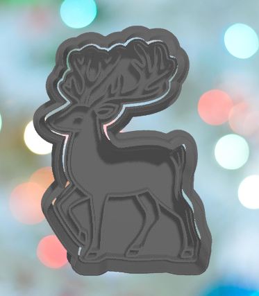 Christmas Reindeer Cookie Cutter 3D model