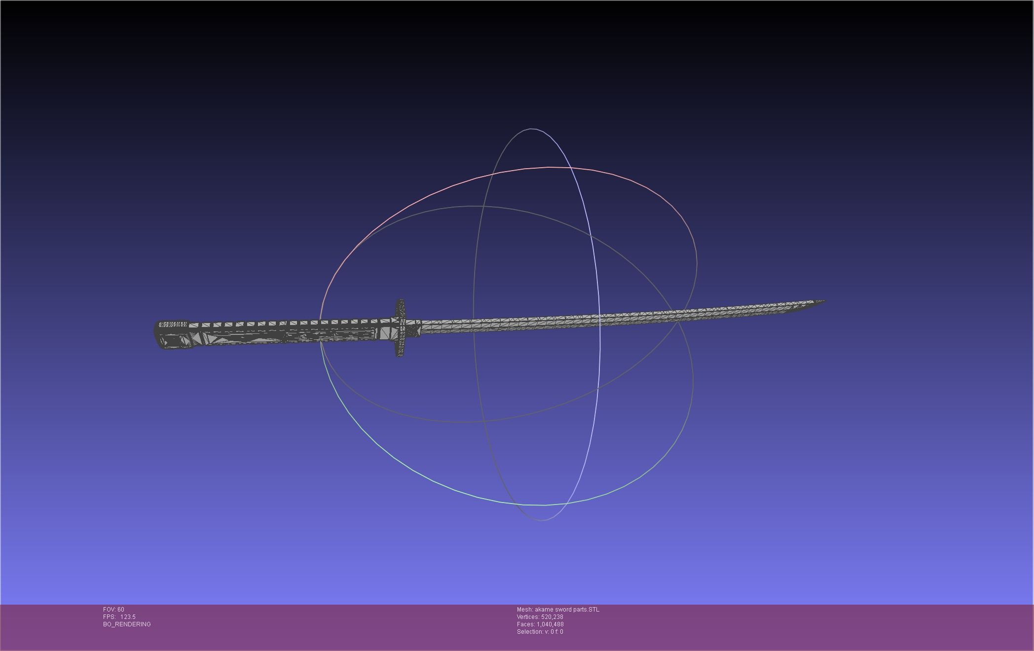 meshlab-2022-01-14-07-10-11-72.jpg STL file Akame Ga Kill Akame Sword And Sheath Printable Assembly・Template to download and 3D print, julian-danzer