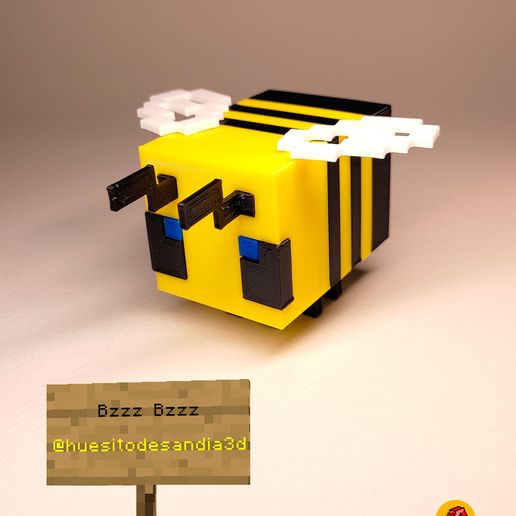 ABEJA MINECRAFT Armable Multicolor (Cualquier Impresora) 3D model