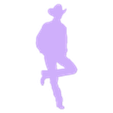 Cowboy Leaning Silhouette.stl Cowboy Leaning Silhouette