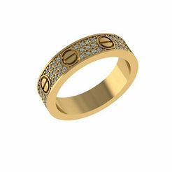 re3.jpg STL file Love Screw Diamond Ring 16 9mm・Model to download and 3D print