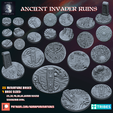 ADMIRAL fe WEN eING INNO a ct ae APOCALYPS} (f 3 PB ECL B:) 11 k CB 84 . rawr Re TT ty rb era yee e ee SR ah] STL file Ancient Invader Ruins Base Set (25-Pre-supported STL's)・3D printer model to download