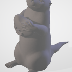 otter.png Free STL file Otter with heart shaped stone・Object to download and to 3D print