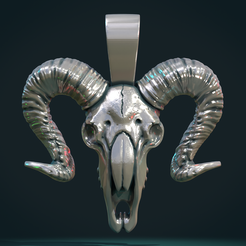 GSkull-02.png 3D file Goat Skull・3D printable model to download