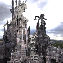 towers-vlad.3383.png OBJ file Lycan Grand Fortress Castle Kit bash 1・Template to download and 3D print