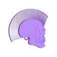 punk_hairy_anilla_fixed1.stl Fichier STL gratuit Porte-clés tête de mort avec cheveux・Design imprimable en 3D à télécharger
