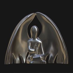 DE31D1E1-CE10-4A60-B289-9FCD24BB766A.jpg STL file Meditating Angel・3D printing idea to download